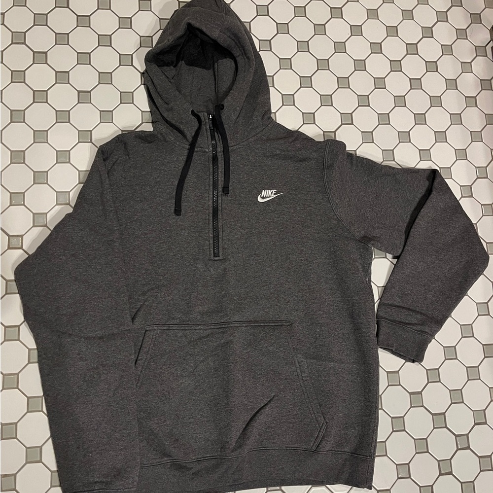Gray Nike Men’s Hooded Quarter-Zip Sweatshirt